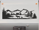 Elk Rocky Mountains Camper Motorhome Decal Scene Trailer RV Stickers