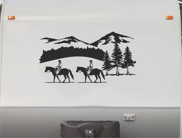 Equestrian Horse Trailer Vinyl Decals Enclosed Trailer Stickers Graphics Mural 241