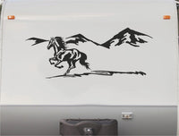 Equestrian Horse Trailer Vinyl Decals Enclosed Trailer Stickers Graphics Mural 247