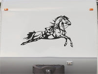Equestrian Horseback Riding Horse Trailer Vinyl Decals Enclosed Trailer Stickers Graphics Mural 204
