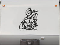 Equestrian Horseback Riding Horse Trailer Vinyl Decals Enclosed Trailer Stickers Graphics Mural 206