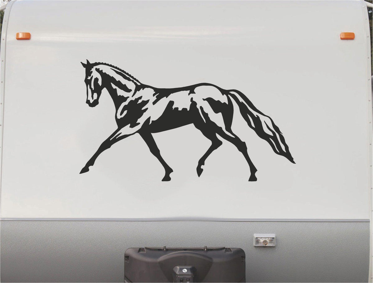 Equestrian Horseback Riding Horse Trailer Vinyl Decals Enclosed Traile