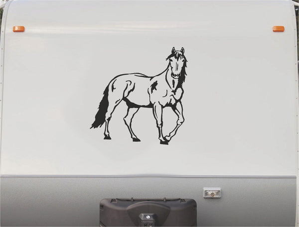 Equestrian Horseback Riding Horse Trailer Vinyl Decals Enclosed Trailer Stickers Graphics Mural 209