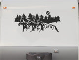 Equestrian Horseback Riding Horse Trailer Vinyl Decals Enclosed Trailer Stickers Graphics Mural 228