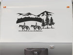 Equestrian Horseback Riding Horse Trailer Vinyl Decals Enclosed Trailer Stickers Graphics Mural 233