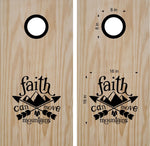 Faith Can Move Mountains Cornhole Decal Sticker Bean Bag Toss
