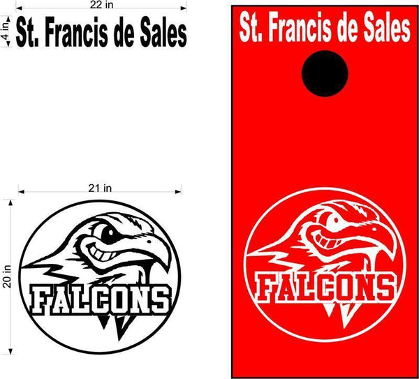 Falcons Football Cornhole Board Decal Sticker School Mascot 2