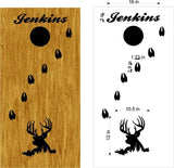StickerChef Family Name Hunting Deer Buck Cornhole Board Vinyl Decal Sticker