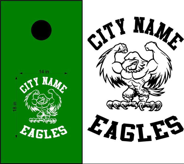 Fighting Eagles Football Cornhole Board Decal Sticker School Mascot