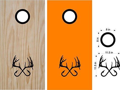 Fishing Buck Deer Hunting Cornhole Board Decals Stickers - Bean Bag Toss - Vinyl Stickers - Comes With Rings - Bean Baggo Decals - 03