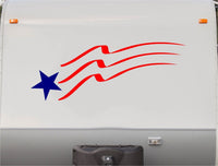 Flag Stars and Stripes RV Camper 5th Wheel Motor Home Vinyl Decal Sticker    us007