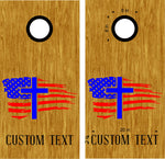 Cross USA Flag Cornhole Board Decals Flag Stickers