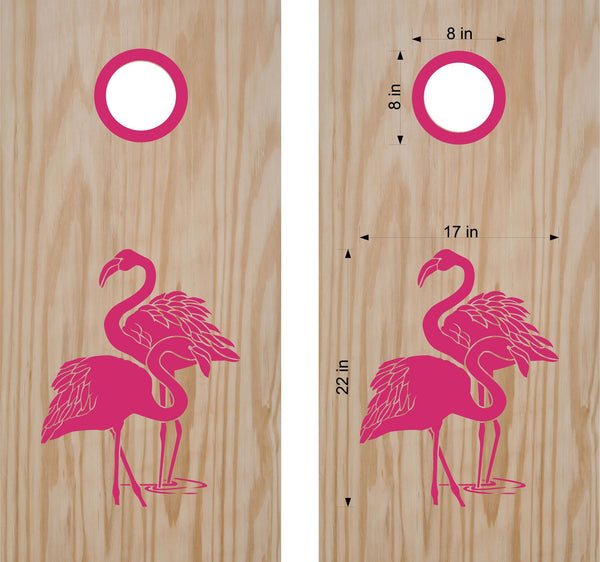 StickerChef Flamingo Cornhole Board Decals Bean Bag Toss Sticker