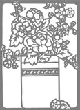 Flower Pot Etched Decal- For Shower Doors, Glass Doors and