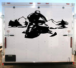 Fly Snowmobile Racing Trailer Decals Mountains Trees Stickers