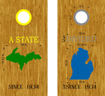 Green Bay Detroit Cornhole Board Decals Stickers A State Divided