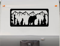 Grizzly Brown Bear Mountains RV Camper 5th Wheel Motor Home Vinyl Decal Sticker