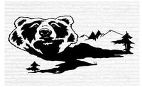 Grizzly Brown Black Bear Man Cave Animal Rustic Cabin Lodge Mountains Hunting Vinyl Wall Art Sticker Decal Graphic Home Decor