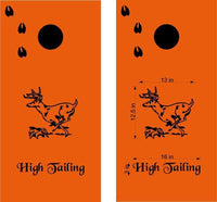 High Tailing Deer Buck Hunting Cornhole Board Vinyl Decal Sticker