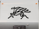 Horse Checkered Flag Decal Auto Truck Trailer Stickers RH001