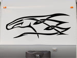 Horse Equestrian Flag Decal Auto Truck Trailer Stickers RH002