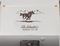 Horse Equestrian RV Camper Motorhome Decal Sticker Graphic Custom Text Sign Mural CD125