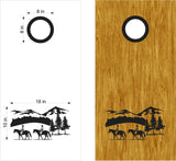 Horseback Riding Cornhole Board Vinyl Decal Sticker