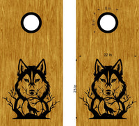 Howling Wolf Cornhole Board Decals Sticker