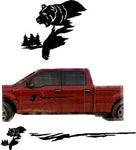 Hunting Bear Cub Trailer Decals Truck Decal Side Set Vinyl Sticker Auto Decor Graphic Kit TT0