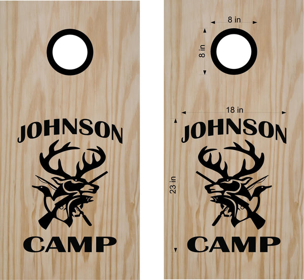 Hunting Camp Cornhole Board Vinyl Decal Sticker