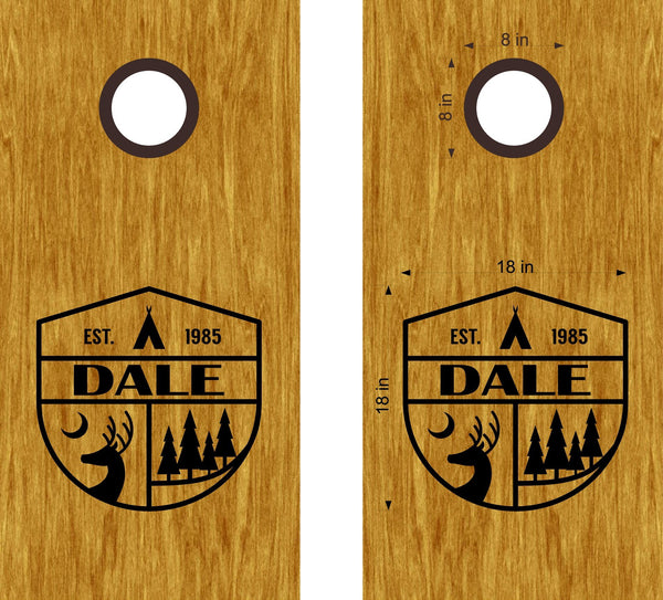 Hunting Deer Family Cornhole Board Decals Forest Sticker