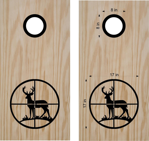 Hunting Deer In Sight Cornhole Decal Set Boards Bean Bag Toss Sticker