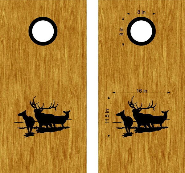Hunting Elk Bull Doe Cornhole Board Vinyl Decal Sticker