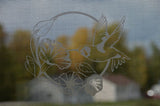 Egret Bird Etched Glass Vinyl Shower Door Decal Window