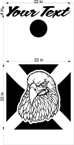 Iron Cross Eagle Cornhole Board Vinyl Decal Sticker