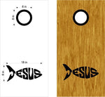Jesus Fish Christian Cornhole Board Vinyl Decal Sticker