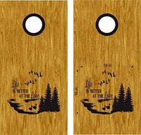 StickerChef Lake House Cabin Beach Ocean Cornhole Board Decals Stickers - - Vinyl Stickers - Comes With Rings