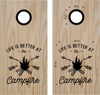 Life Is Better At The Campfire Cornhole Board Vinyl Decal Sticker