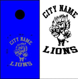 Lions Football Cornhole Board Decal Sticker School Mascot