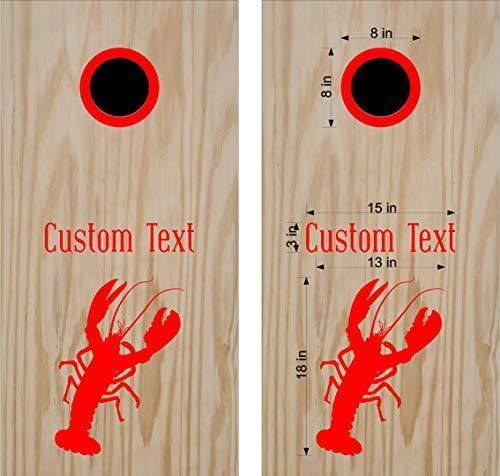 Lobster Animal Cornhole Board Decals Stickers Both Boards