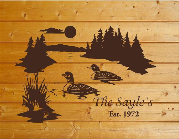 StickerChef Loons Lake Wall Decals Mural Home Decor Vinyl Stickers Decorate Your Bedroom Man Cave Nursery