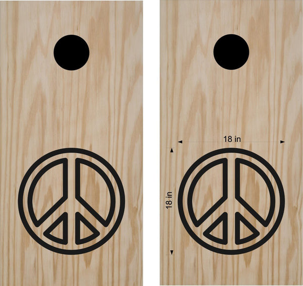 Love Peace Symbol Cornhole Board Vinyl Decal Sticker