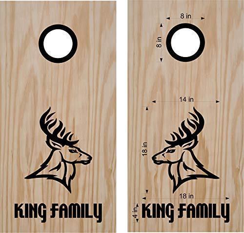 Massive Buck Deer Hunting Cornhole Board Decals Wrap Stickers Bean Bag Toss with Rings