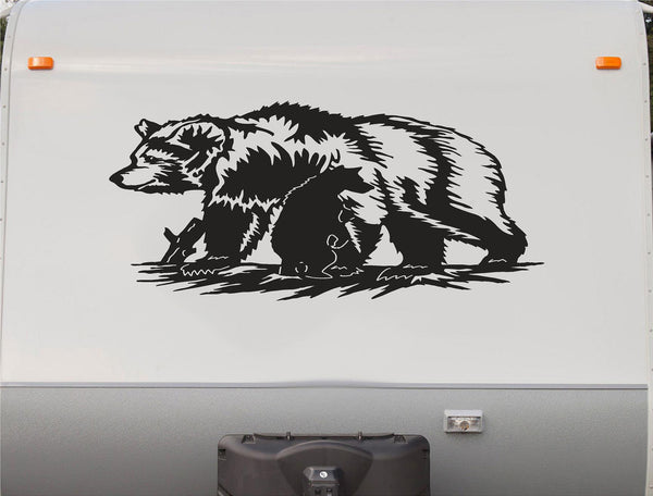 Bluegrass Decals Bear Claw Grizzly Decal Sticker – 2-Count – Cub Smokey Style For Trailer, Camper, Surface