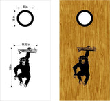 Monkey Chimp Hanging Around Cornhole Board Vinyl Decal Sticker
