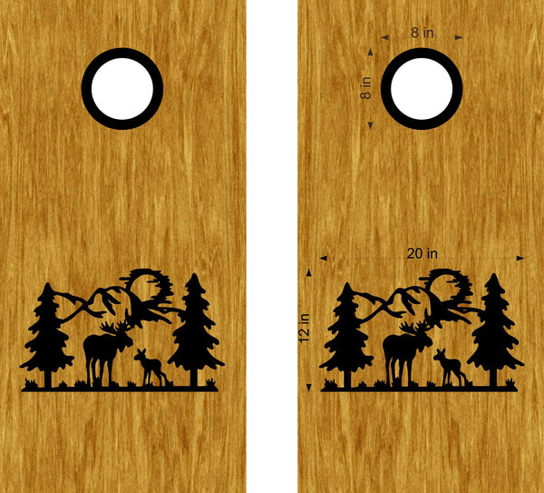 Moose Cub Cornhole Board Decals Sticker