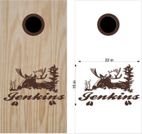 StickerChef Moose Family Name Hunting Cornhole Board Vinyl Decal Sticker
