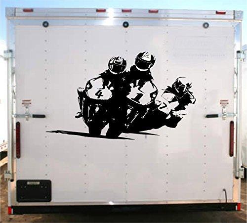 Motorcycle Racing Trailer Decal Vinyl Sticker Auto Decor Graphic Kit Aftermarket Stickers moto00a