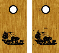Mountain Bear Cub Cornhole Board Decals Sticker