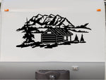 Mountain Cabin Trees Camper Trailer Decals Replacement Stickers CRV10